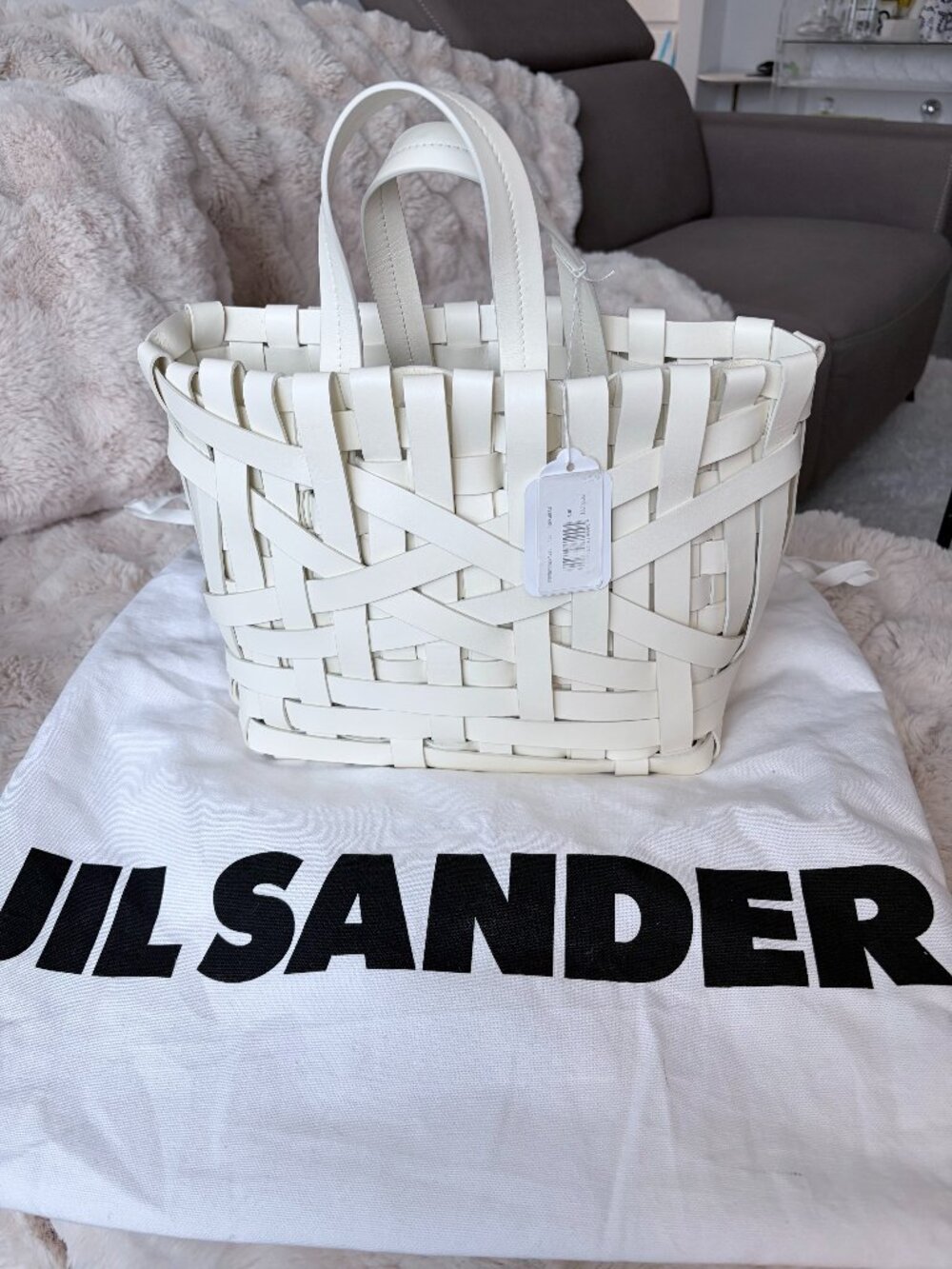 JIL SANDER  Woven Basket Leather Handbag *BRAND NEW W/ TAGS*
